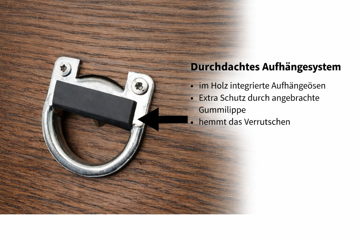 Wandgarderobe Räuchereiche 72 cm – OAK NOIR