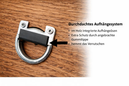 Schlüsselboard Roteiche 40 cm – Platin Silber