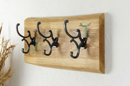 Wandgarderobe Eiche 47 cm – Jungle Green