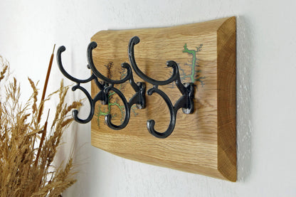 Wandgarderobe Eiche 47 cm – Jungle Green