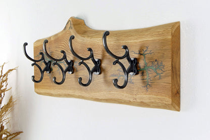 Wandgarderobe Eiche 70 cm – Olivgrün