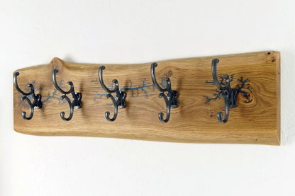 Wandgarderobe Eiche 78 cm – Pazifik Türkis