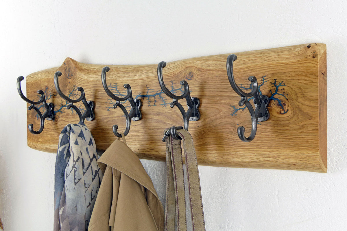 Wandgarderobe Eiche 78 cm – Pazifik Türkis