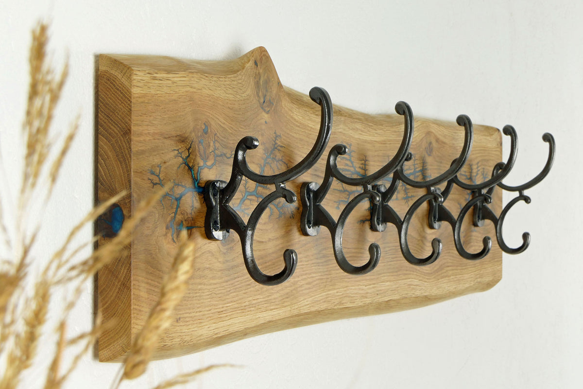 Wandgarderobe Eiche 78 cm – Pazifik Türkis