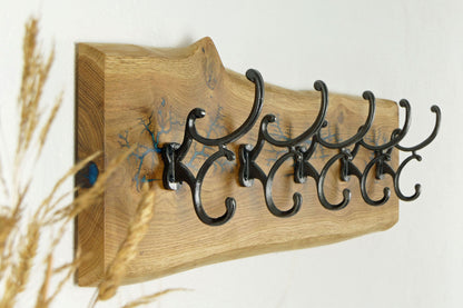 Wandgarderobe Eiche 78 cm – Pazifik Türkis