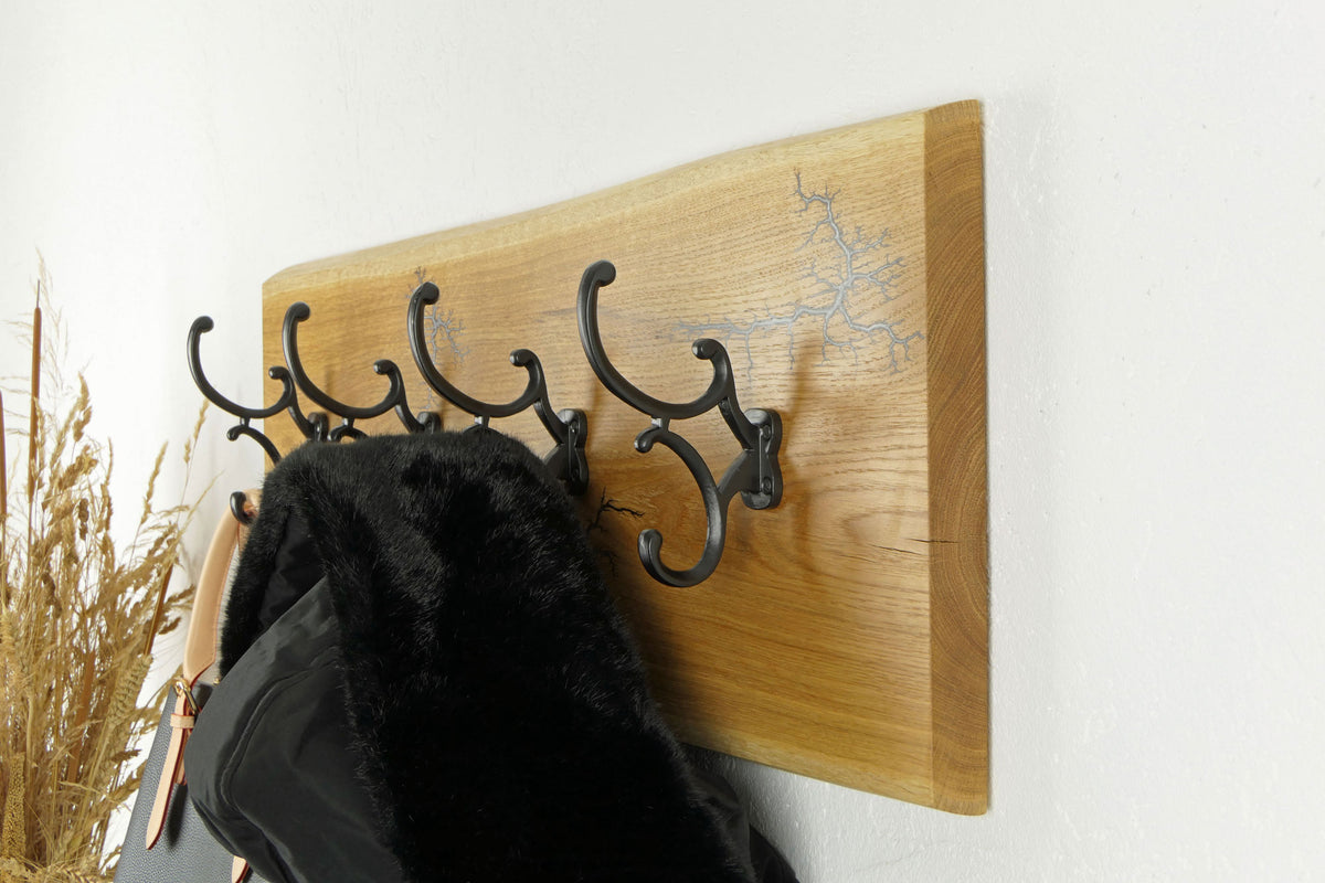 Wandgarderobe Eiche 80 cm – Platin Silber