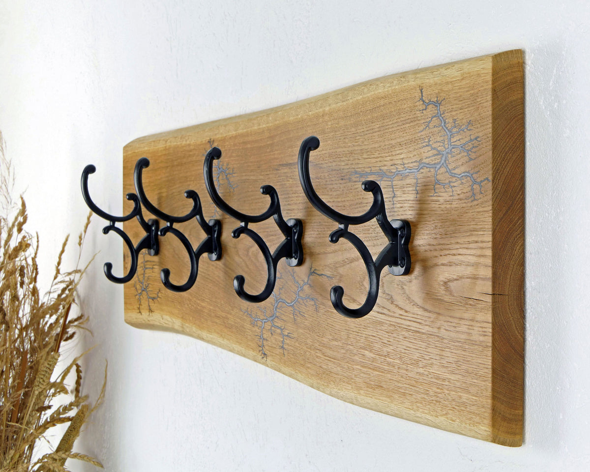 Wandgarderobe Eiche 80 cm – Platin Silber