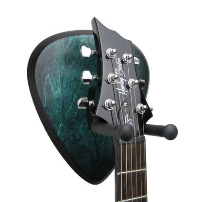 Gitarrenhalter aus Holz Türkis Schwarz – DARK EDGE FOUR
