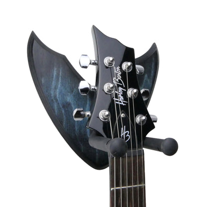 Gitarrenhalter aus Holz Blau Schwarz – DARK EDGE SIX