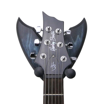 Gitarrenhalter aus Holz Blau Schwarz – DARK EDGE SIX