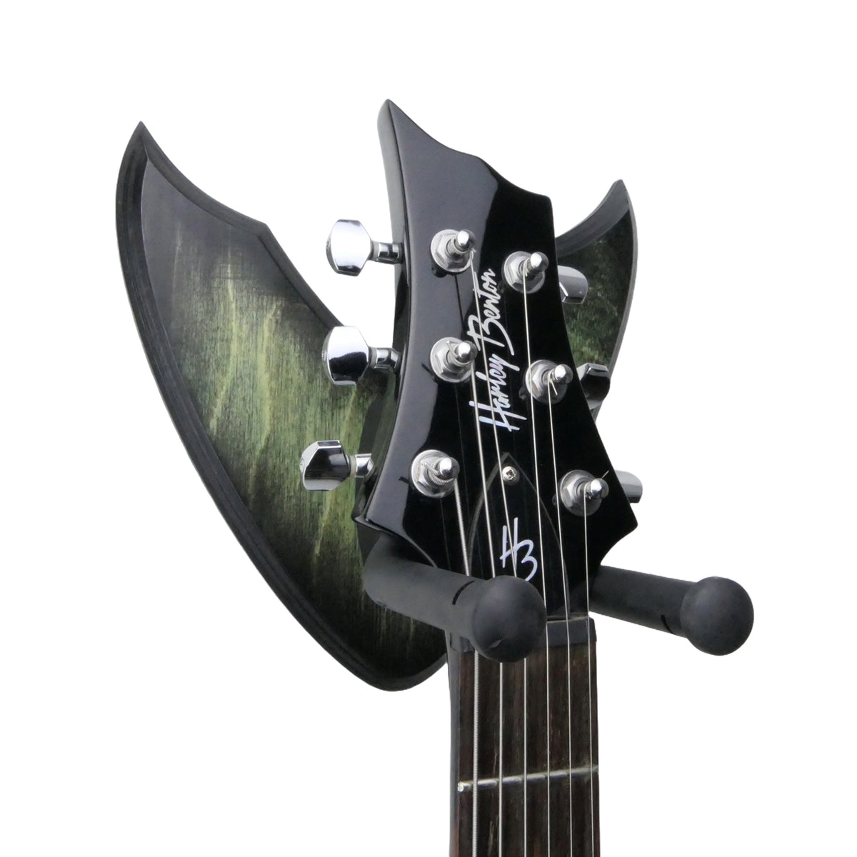 Gitarrenhalter aus Holz Reptil-Grün Schwarz – DARK EDGE SIX