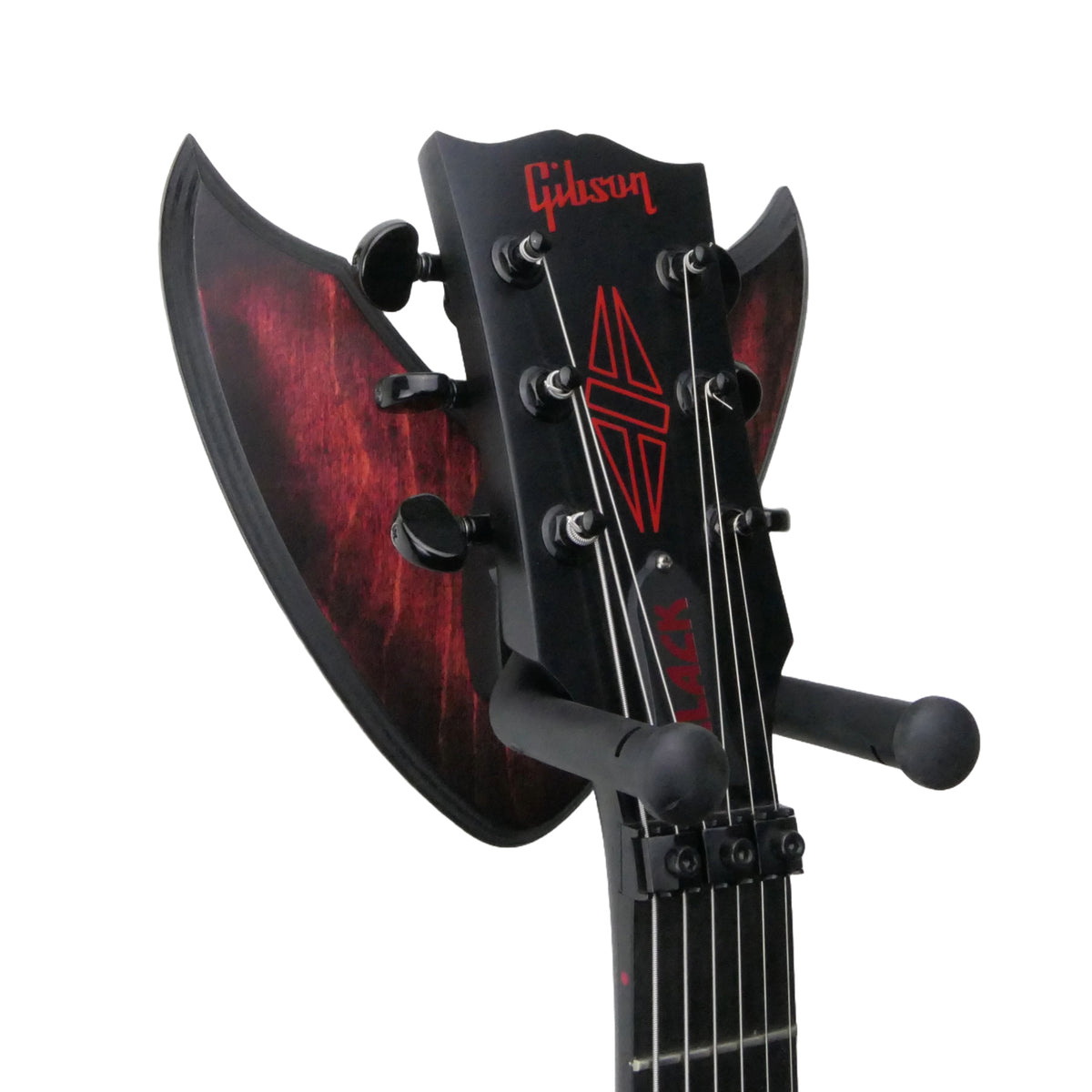 Gitarrenhalter aus Holz Rot Schwarz – DARK EDGE SIX