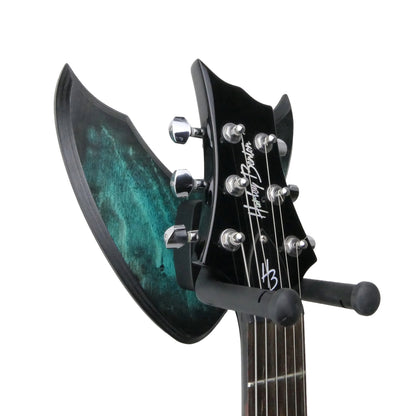 Gitarrenhalter aus Holz Türkis Schwarz – DARK EDGE SIX
