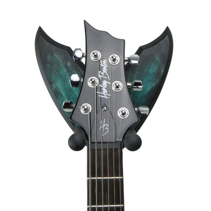 Gitarrenhalter aus Holz Türkis Schwarz – DARK EDGE SIX