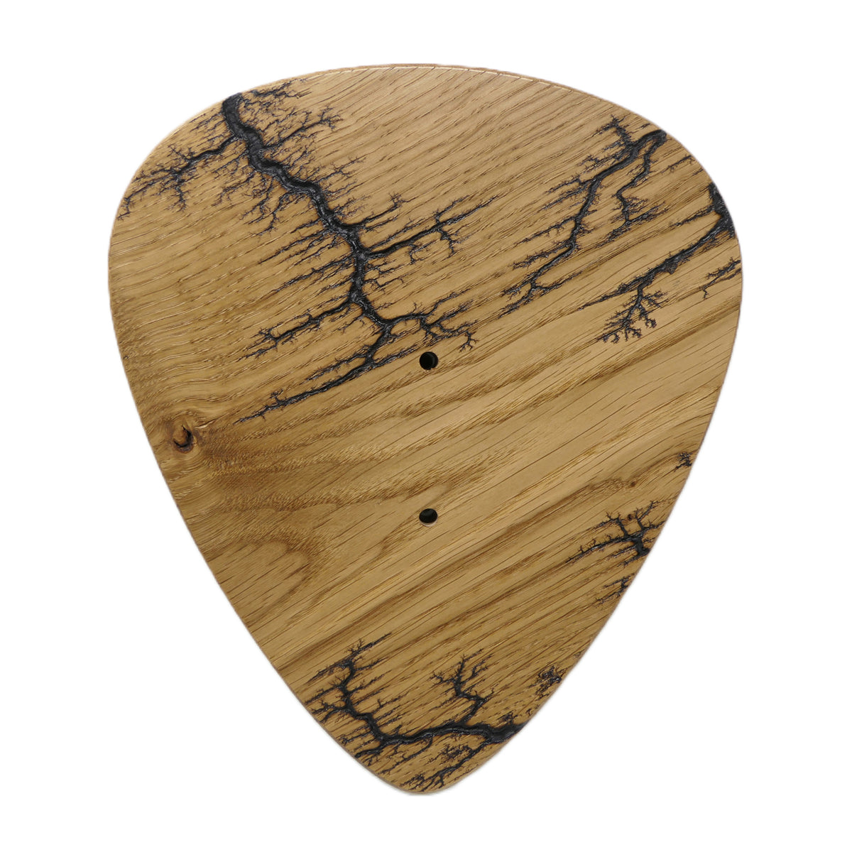 Gitarrenhalter aus Eiche mit Lichtenberg Gravur – DARK LINES FIVE Kork