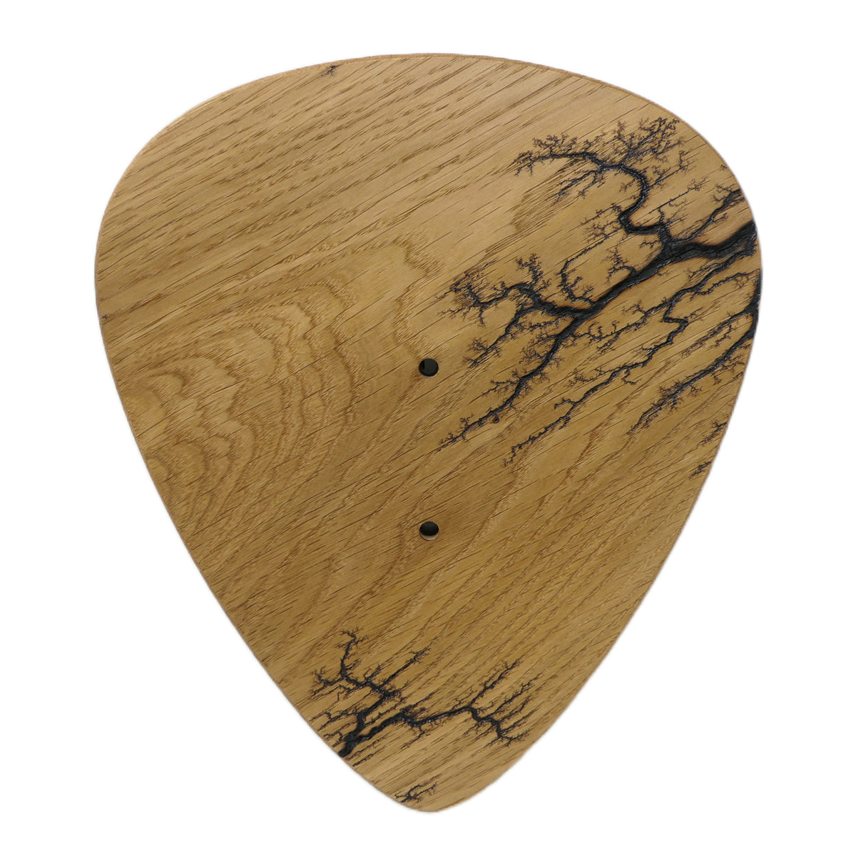 Gitarrenhalter aus Eiche mit Lichtenberg Gravur – DARK LINES FIVE Kork
