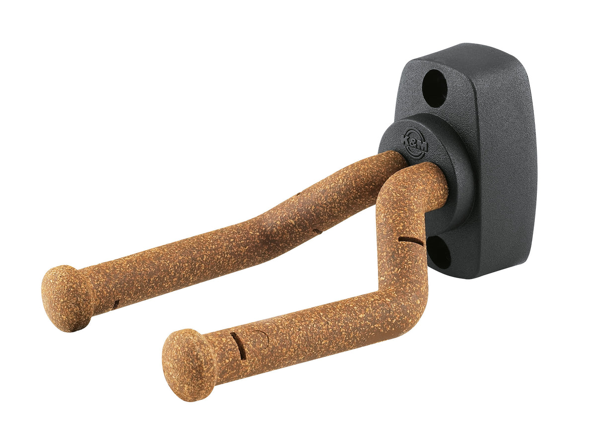 Gitarrenhalter aus Eiche mit Lichtenberg Gravur – DARK LINES FIVE Kork