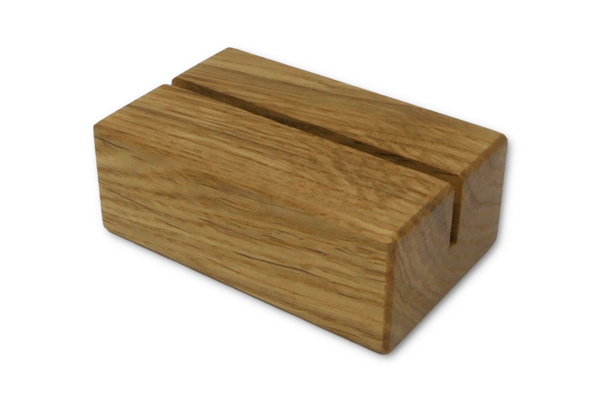 Kartenhalter aus Eiche 7 cm mit geradem Kartenschlitz