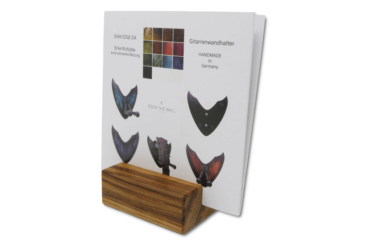 OAK PURE Kartenhalter aus Eiche mit Splintholz und Karte im geraden Schlitz