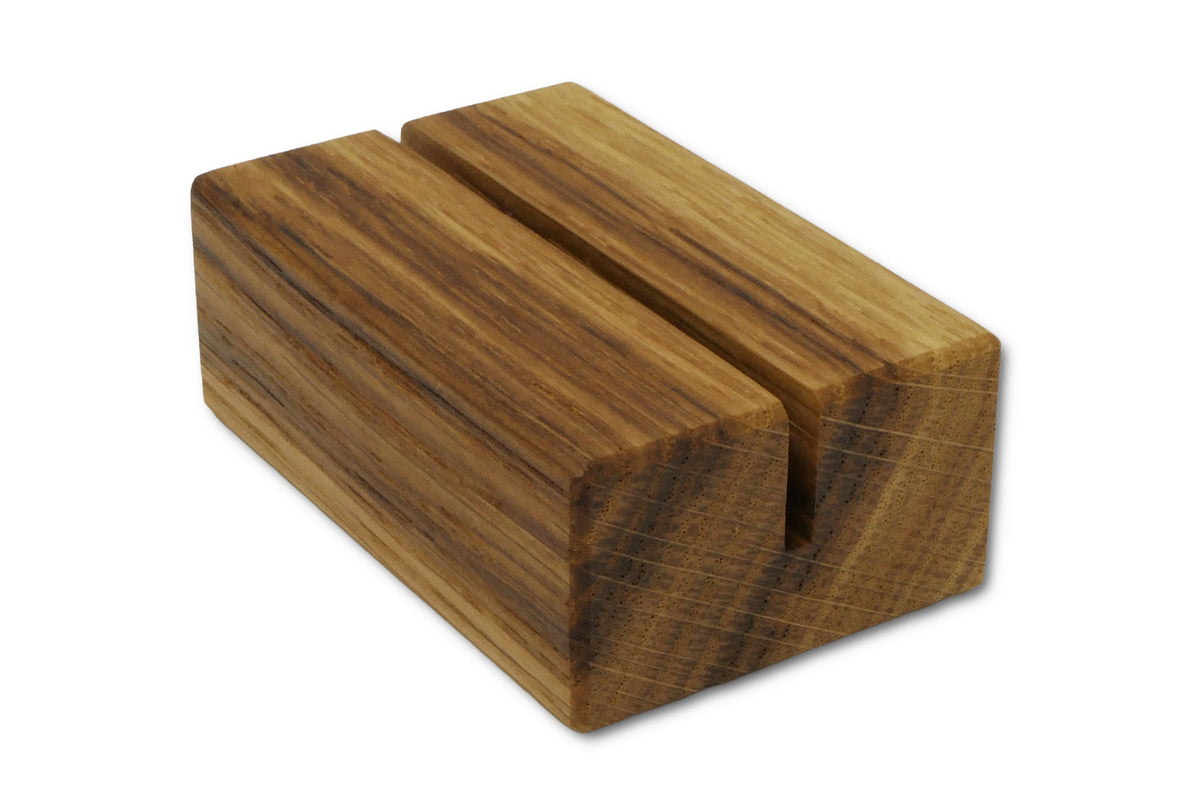 Kartenhalter aus Eiche 7 cm mit Splintholz in Perspektivansicht