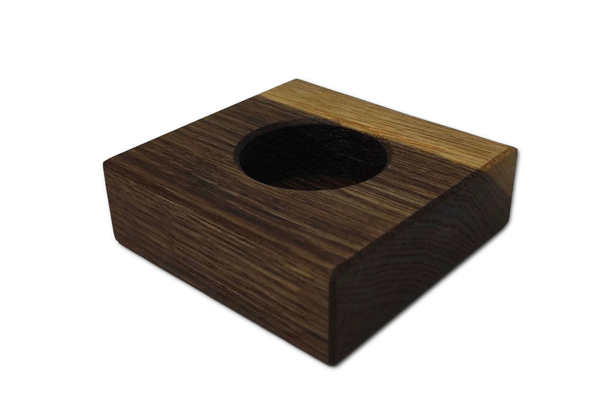 LED-Teelichthalter aus Räuchereiche mit Splintholz OAK NOIR von ROCK THE WALL