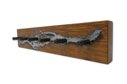 Schlüsselboard Roteiche 40 cm – Platin Silber