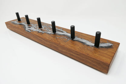 Schlüsselboard Roteiche 40 cm – Platin Silber