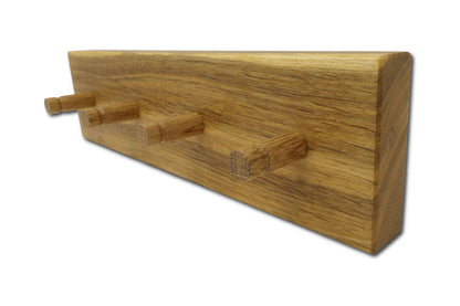 OAK NOIR Schlüsselboard aus heller Räuchereiche mit vier Holzhaken