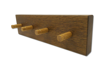 OAK NOIR Schlüsselhalter aus dunkler Eiche mit vier Holzhaken