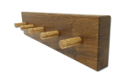 OAK NOIR Schlüsselboard aus Räuchereiche mit fünf Eichenhaken