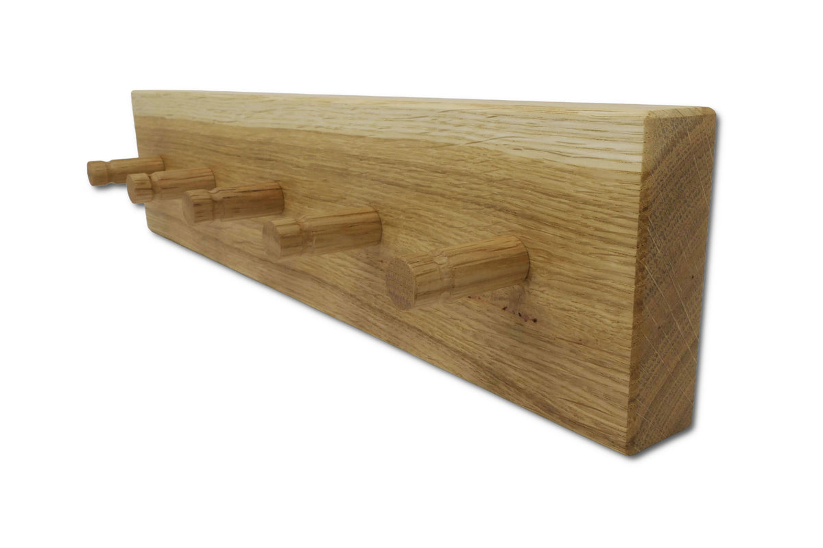 OAK PURE Schlüsselleiste aus Eiche mit fünf Holzhaken