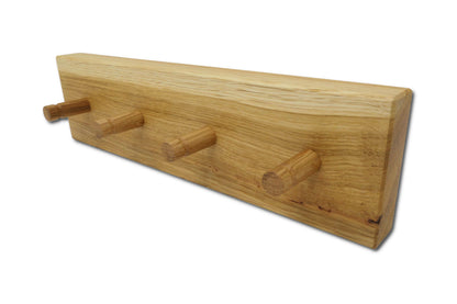 Schlüsselboard aus massiver Eiche 30 cm mit vier Eichenhaken