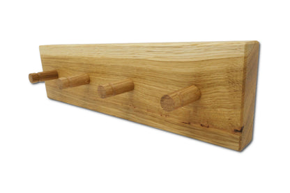 OAK PURE Schlüsselboard aus Eiche mit vier Holzhaken und geölter Oberfläche