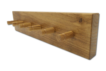 OAK PURE Schlüsselleiste aus Eiche mit sechs Holzhaken und geölter Oberfläche