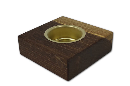 Teelichthalter aus Räuchereiche mit Splintholz OAK NOIR von ROCK THE WALL