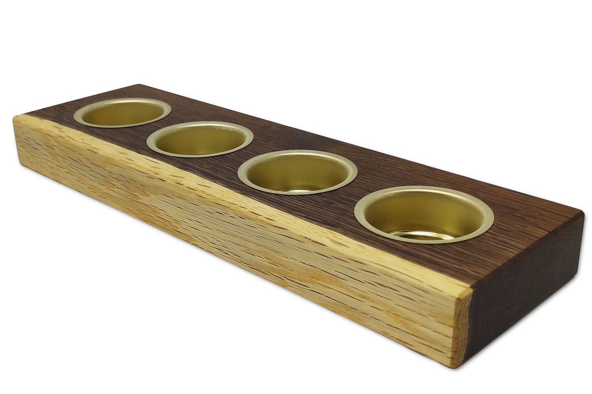 Teelichthalter aus Räuchereiche mit Splintholz OAK NOIR von ROCK THE WALL
