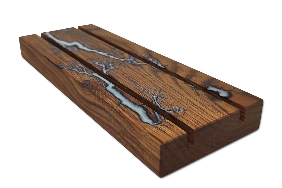 Visitenkartenhalter aus Roteiche 27 cm - Perlweiß
