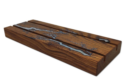 Visitenkartenhalter aus Roteiche 27 cm - Perlweiß